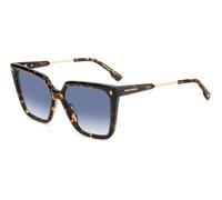 Dsquared2 Donna D2 0135/S 086/08 Occhiali da sole Acetato Havana Azzurro Squadrata Sfumato