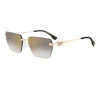 Dsquared2 Donna Dsquared2 D2 0102/S RHL/FQ Occhiali da sole Metallo Oro Oro Geometrica Normale Sfumato