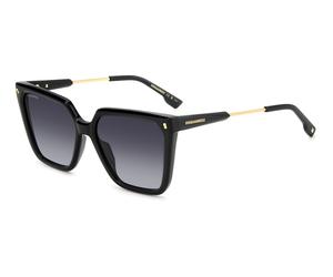 Dsquared2 Donna Dsquared2 D2 0135/S 807/9O Occhiali da sole Acetato Nero Grigio Squadrata Sfumato