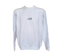 DSQUARED2 felpa girocollo in cotone da uomo stampa icon S79GU0009 bianco tg.XXL