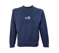 DSQUARED2 Felpa Girocollo in Cotone da Uomo Stampa Icon S79GU0009 Blu tg.S