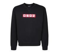 Dsquared2, ,Sweatshirts & Hoodies ,Uomo ,Nero ,M Logo Crewneck Sweatshirt
