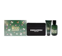 Dsquared2 Green Wood For Men 3 pz Gift Set 3,4oz EDT Spray, 3,4oz Perfumed Bath and Shower Gel, Card Holder
