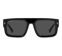 Dsquared2 Icon 0008/s Occhiali Da Sole Uomo Nero Squadrato Grigio 54mm