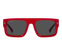 Dsquared2 Icon 0008/s Occhiali Da Sole Uomo Rosso Squadrato Grigio 54mm