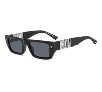 Dsquared2 Uomo ICON 0011/S 003/IR Occhiali da sole Acetato Nero Grigio Squadrata Normale