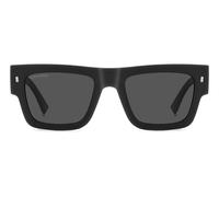 Dsquared2 Icon 0021/s Occhiali Da Sole Unisex Nero Rettangolari Grigio 52mm