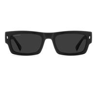 Dsquared2 Icon 0027/s Occhiali Da Sole Uomo Nero Rettangolari Grigio 55mm