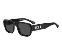 DSQUARED2 Occhiali da sole 0009/S Black/Grey 50/23/145 uomo, Nero/Grigio
