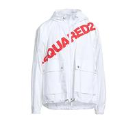 Dsquared2, ,Jackets ,Uomo ,Bianco ,L Logo Hooded Windbreaker