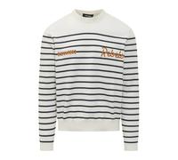 Dsquared2, ,Knitwear ,Uomo ,Bianco ,L Pullover in Maglia a Righe