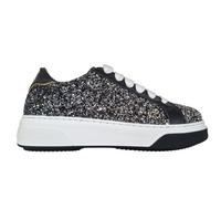 DSQUARED2 scarpe sneakers donna Bumper glitter nero/argento 2132