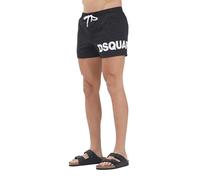 DSQUARED2 Shorts Mare Nera da Uomo con Logo all-Over 50