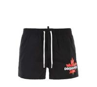 DSQUARED2 Shorts Mare Neri da Uomo con Stampa Logo 46