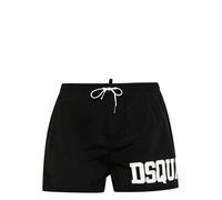 DSQUARED2 Shorts Mare Neri da Uomo con Stampa Logo Laterale in Bianco 54