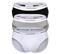 DSQUARED2 Slip Da Uomo, 3 Pezzi - 3-Pack Brief, Cotone Stretch, Logobund