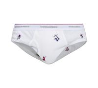 Dsquared2 - Slip in Cotone con Ricami Colorati - - Underwear - Uomo - Bianco - M