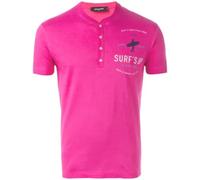 Dsquared2 - Surf's Up Graphic Henley T-Shirt - - Tops - Uomo - Rosa - S
