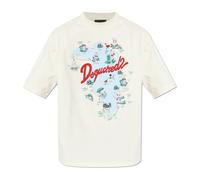 Dsquared2, ,Tops ,Uomo ,Beige ,XL T-Shirt Con Stampa Colorata