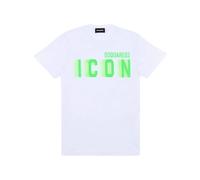 Dsquared2 - T-shirt Girocollo Icona Fluorescente - - Tops - Uomo - Bianco - L