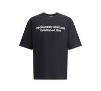 Dsquared2, ,Tops ,Uomo ,Nero ,M T-shirt in cotone con monogramma