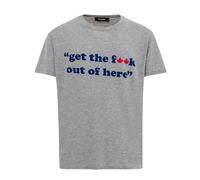 Dsquared2 - T-shirt in cotone con stampa Get the f**k.. - -Tops -Uomo -Grigio -M
