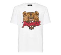 Dsquared2 - T-shirt in Cotone con Stampa Grafica - - Tops - Uomo - Bianco - M