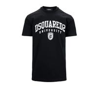 Dsquared2 - T-Shirt Slip-On con Bordi a Costine - - Tops - Uomo - Nero - S