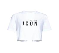 Dsquared2, ,Tops ,Donna ,Bianco ,M Icon Magliette a Manica Corta Made in Italy