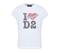 Dsquared2, ,Tops ,Uomo ,Bianco ,L Graphic Crew Neck T-Shirt