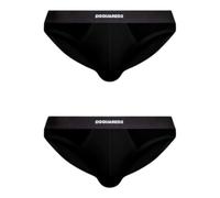 DSQUARED2 Twin Pack Brief DCX200070 (IT, Testo, S, Regular, Regular, 001- Nero)