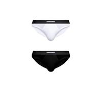 DSQUARED2 Twin Pack Brief DCX200070 (IT, Testo, XXL, Regular, Regular, 010 - Bianco/Nero)