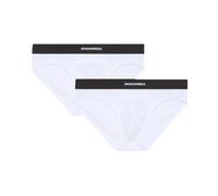 Dsquared2, ,Underwear ,Uomo ,Bianco ,3XL Cotone Elastico Vita 2-Pack Intimo