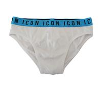 Dsquared2, ,Underwear ,Uomo ,Bianco ,M Slip Icon Logo in Cotone Stretch