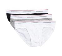 Dsquared2, ,Underwear ,Uomo ,Multicolore ,L Slip Plain 3-Pack con Elastico in Vita
