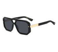 Dsquared2 Uomo D2 0105/S 807/2K Occhiali da sole Acetato Nero Grigio Squadrata Normale Antiriflesso