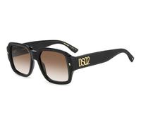 Dsquared2 Uomo D2 0106/S 807/HA Occhiali da sole Acetato Nero Marrone Squadrata Sfumato