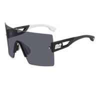 Dsquared2 Uomo D2 0126/S 80S/IR Occhiali da sole Plastica Nero/bianco Grigio Maschera