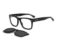 Dsquared2 Uomo Dsquared2 D2 0100/CS 807/M9 Occhiali da sole Plastica Nero Grigio Geometrica Polarizzata Clip-on