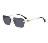 Dsquared2 Uomo Dsquared2 D2 0102/S 807/2K Occhiali da sole Metallo Oro Grigio Squadrata Normale Antiriflesso