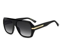 Dsquared2 Uomo Dsquared2 D2 0160/S 807/9O Occhiali da sole Acetato Nero Grigio Squadrata Normale Sfumato