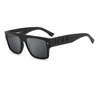 Dsquared2 Uomo Dsquared2 ICON 0003/S 003/T4 Occhiali da sole Acetato Nero Grigio Squadrata Specchiato