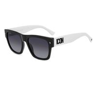 Dsquared2 Uomo Dsquared2 ICON 0004/S P56/9O Occhiali da sole Acetato Nero/bianco Grigio Squadrata Sfumato