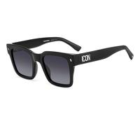Dsquared2 Uomo Dsquared2 ICON 0010/S 807/9O Occhiali da sole Acetato Nero Grigio Squadrata Normale Sfumato