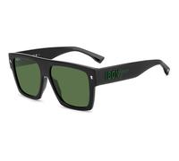 Dsquared2 Uomo Dsquared2 ICON 0030/S 7ZJ/QT Occhiali da sole Acetato Nero Verde Squadrata Normale
