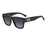 Dsquared2 Uomo ICON 0004/S P5I/9O Occhiali da sole Acetato Nero-opaco Grigio Squadrata Sfumato