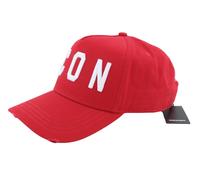 DSQUARED2 Uomo Tappo OS Rosso Ricamato Logo Baseball Unisex