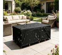 DSRDRFG Copertura per Mobili da Esterno 80x45x75cm/LxPxA Copertura per Tavolo Rettangolare da Giardino con Antivento Fibbia, Rettangolare/Quadrato Coperture Protettive per Esterno/Interno, Nero