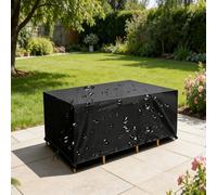 DSRDRFG Copertura per Mobili da Giardino Impermeabile 210x110x85cm/LxPxA Telo Copri Protettivo Rettangolare Per Tavoli e Sedie da Terrazza, Set di mobili, Antivento e con protezione UV, Nero