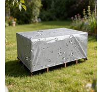 DSRDRFG Copertura per Mobili da Giardino Impermeabile 240x130x80cm/LxPxA Telo Copri Protettivo Rettangolare Per Tavoli e Sedie da Terrazza, Set di mobili, Antivento e con protezione UV, Argento
